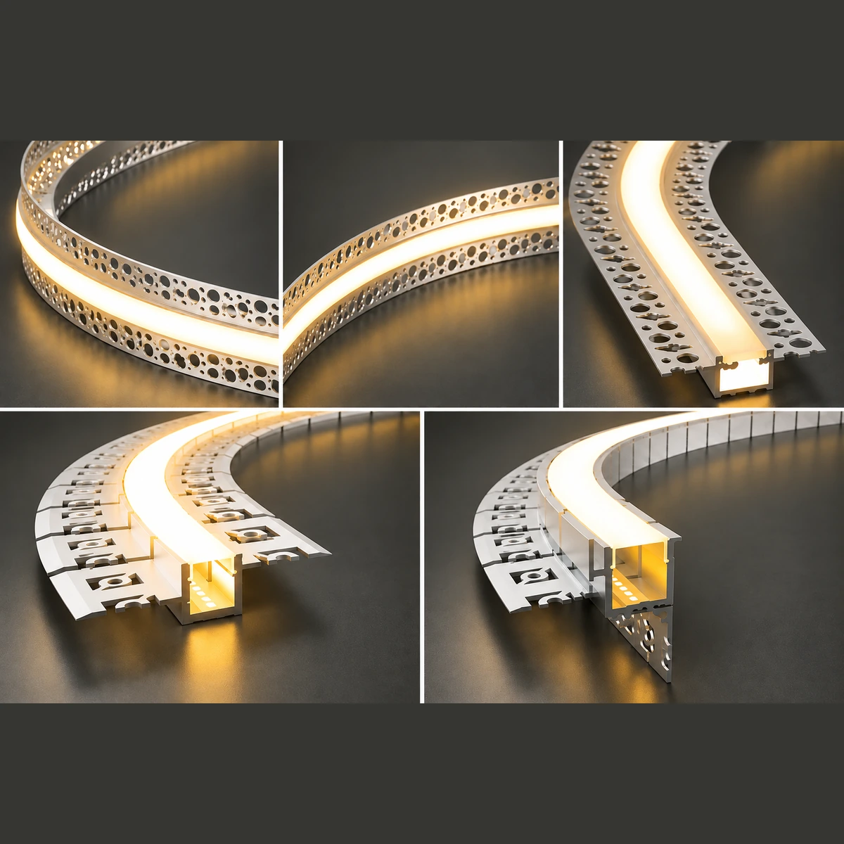 Curved and flexible LED aluminum profile lighting designs