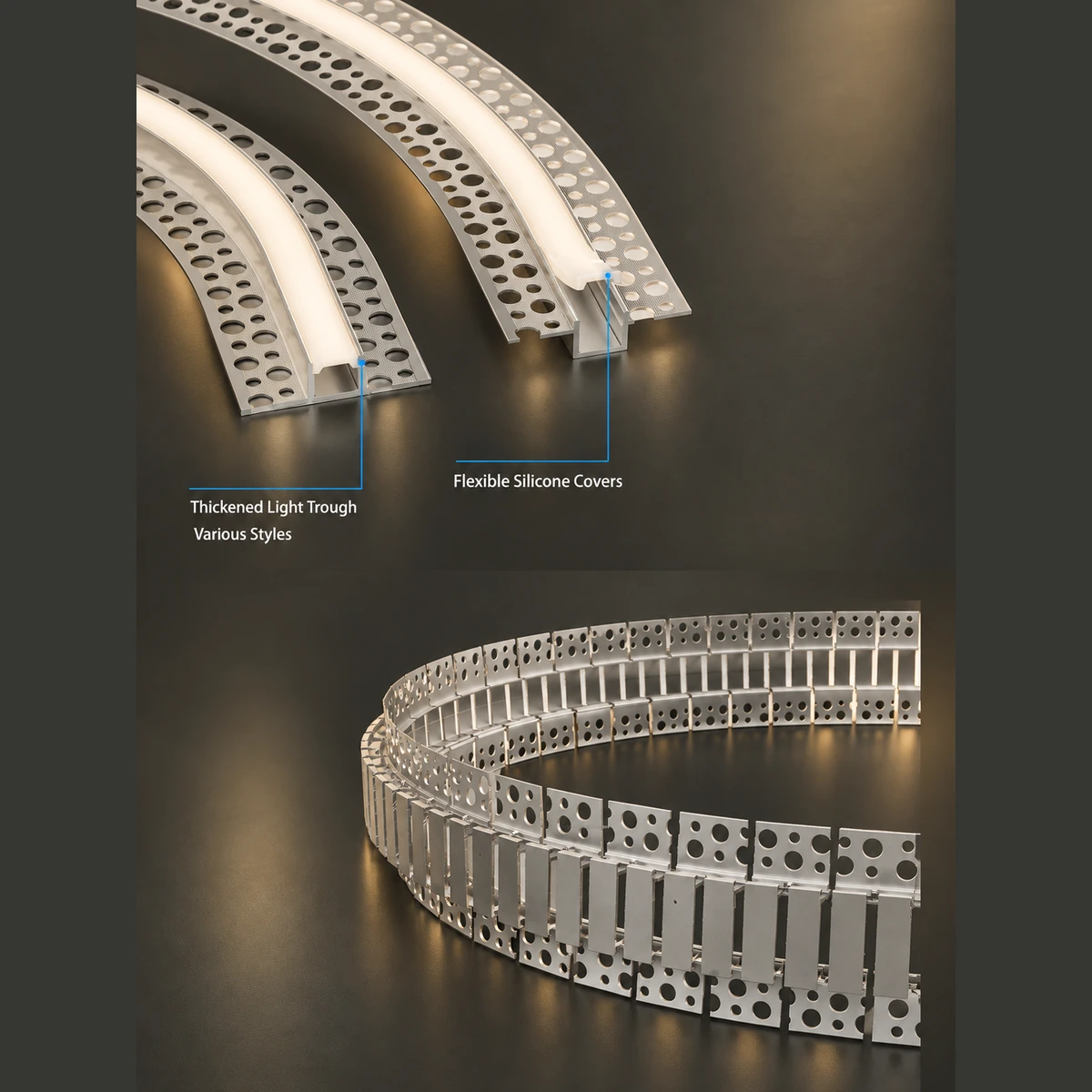 bendable LED aluminum profile with side-bending LED lighting effect