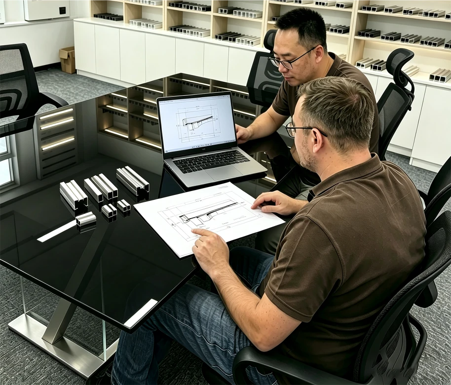 Custom aluminum channel sections for LED lighting assemblies