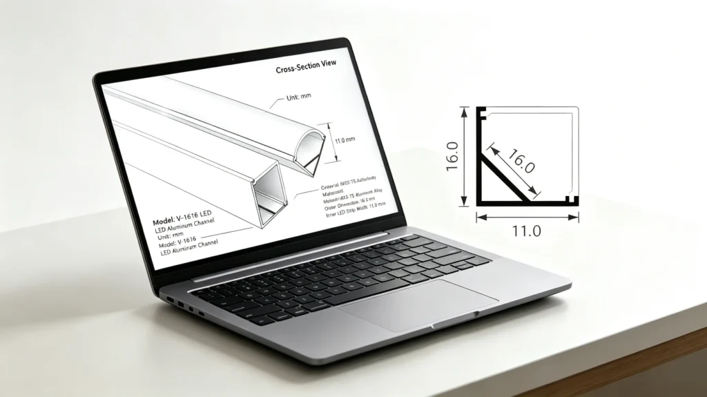 Tooling and section design for a custom LED aluminum profile