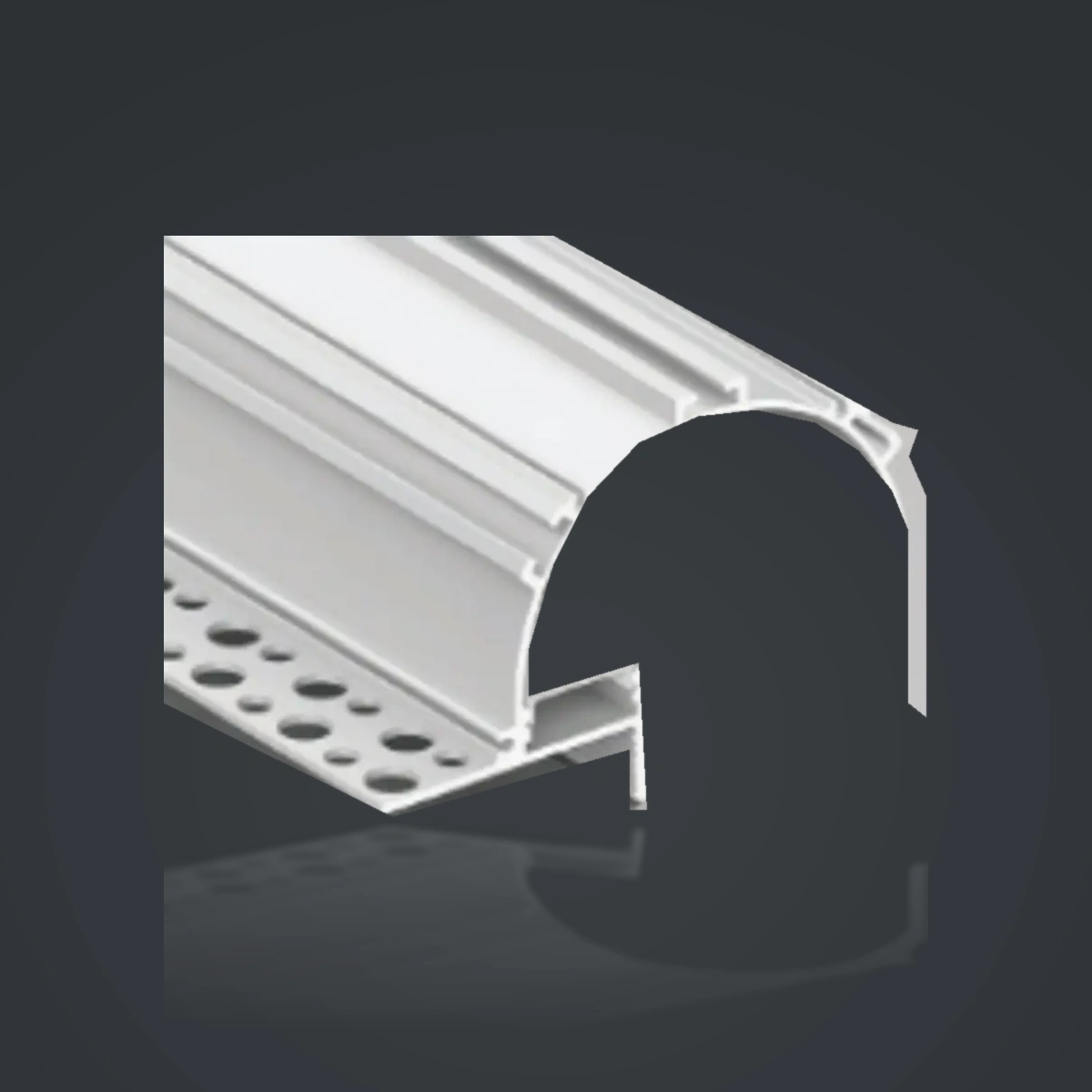 LSH-035 LED Cove Lighting Aluminum Profile showing a shielded light chamber and a shaped architectural face