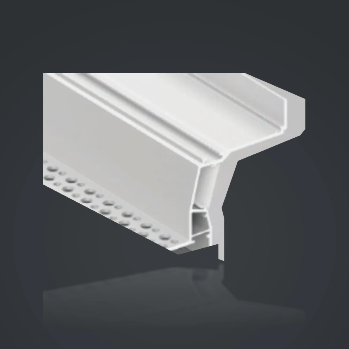 LSH-058 LED Cove Lighting Aluminum Profile showing a shielded light chamber and a shaped architectural face