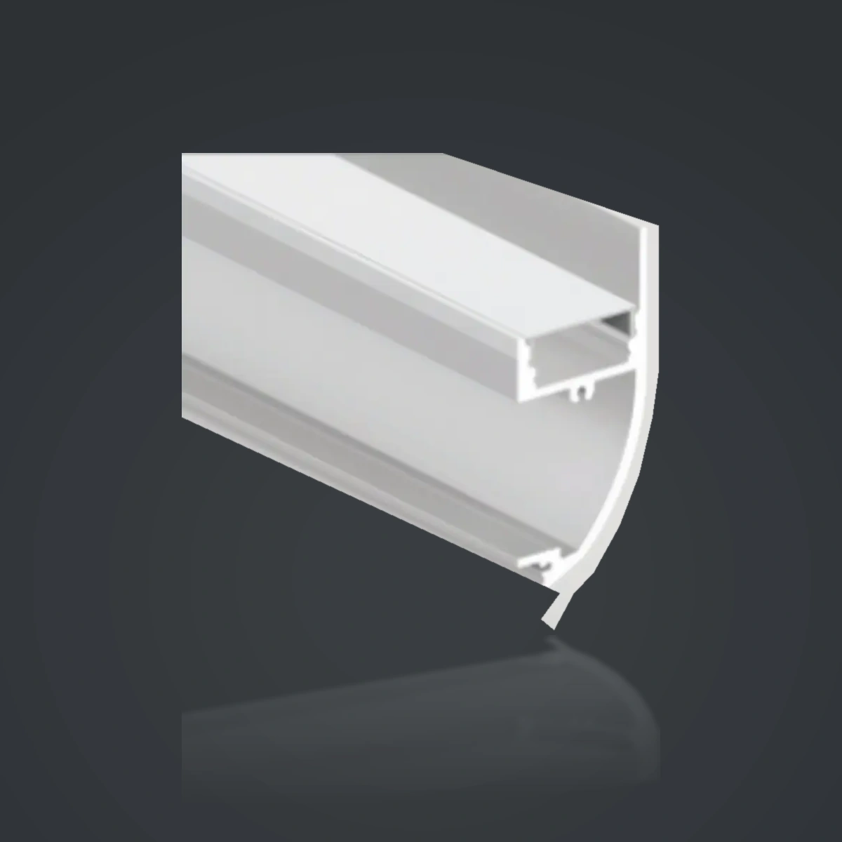 LSH-066 LED Cove Lighting Aluminum Profile showing a shielded light chamber and a shaped architectural face