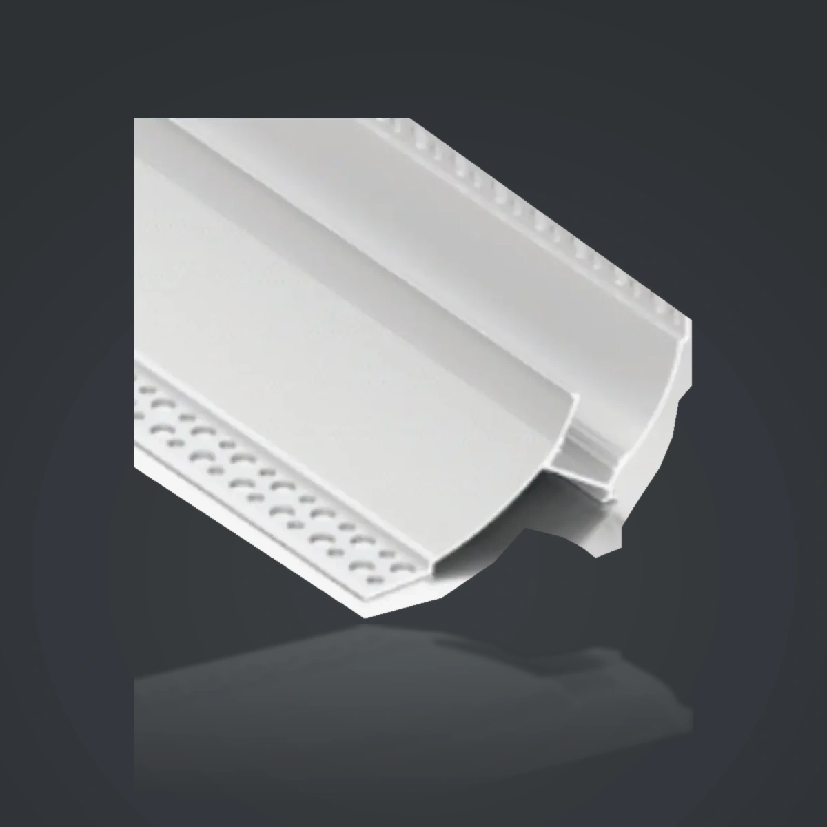 LSH-068 LED Cove Lighting Aluminum Profile – Large, Thick-Wall Version showing a shielded light chamber and a shaped architectural face