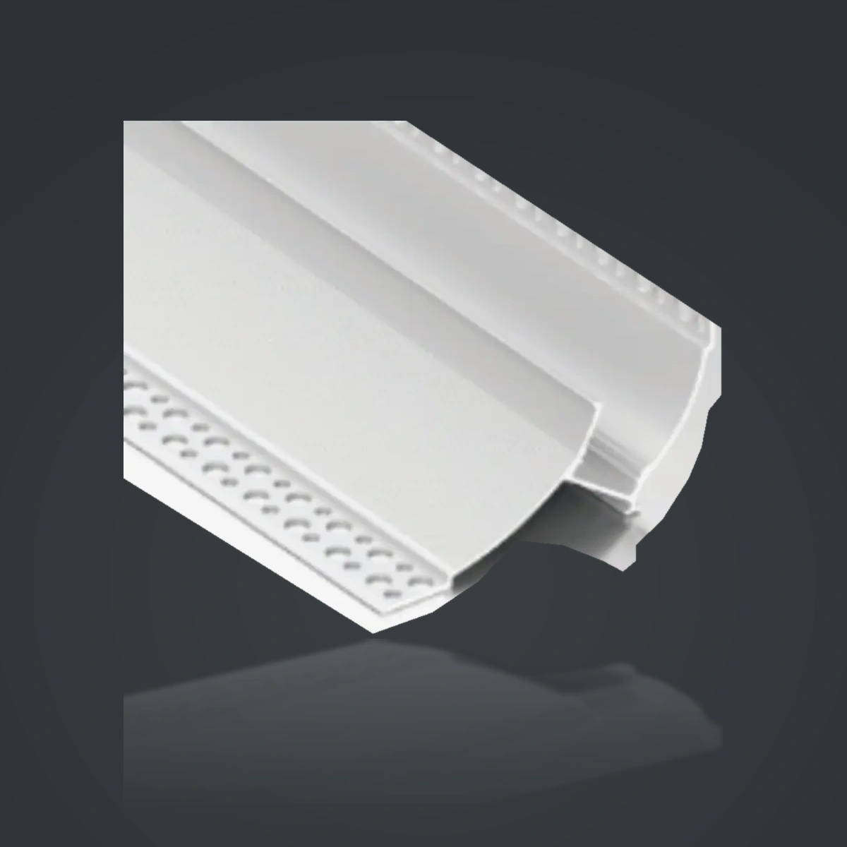 LSH-068 LED Cove Lighting Aluminum Profile – Large, Thin-Wall Version showing a shielded light chamber and a shaped architectural face