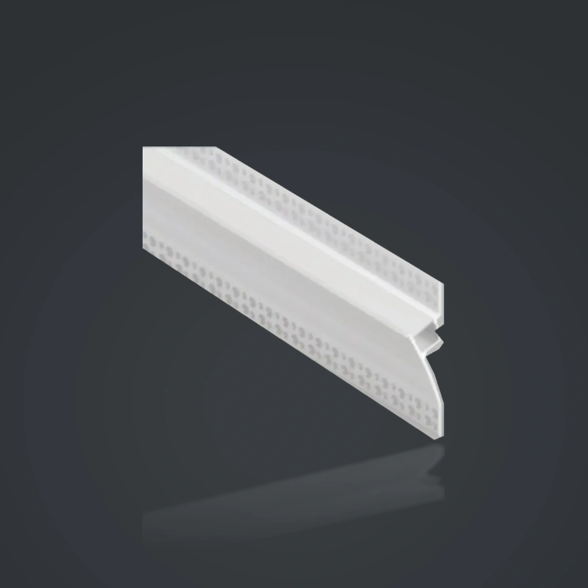 LSH-070 LED Cornice Aluminum Profile showing a curved or shaped cornice face with an integrated light chamber