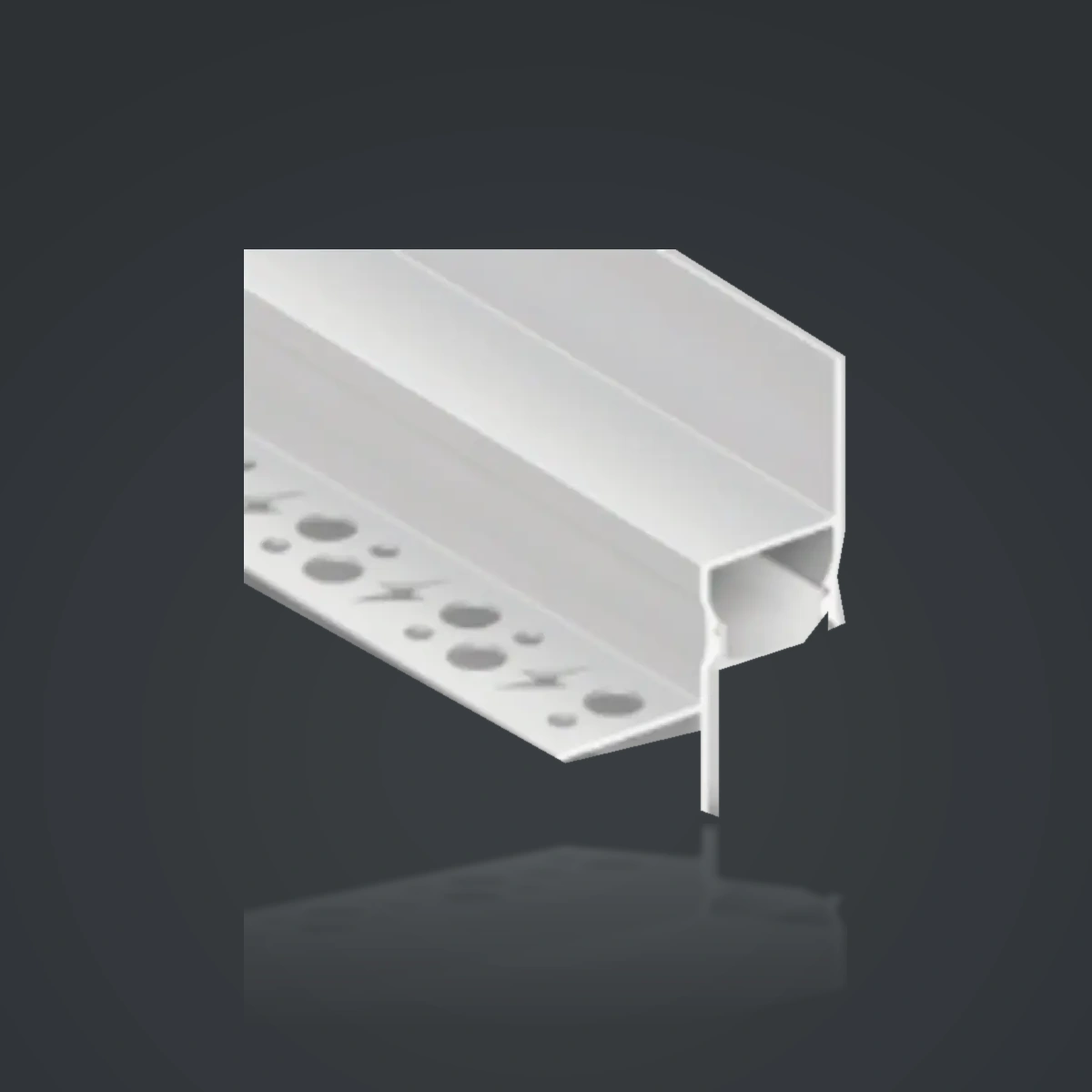 LSH-078A Ceiling Edge LED Aluminum Profile showing a straight return with a discrete light chamber