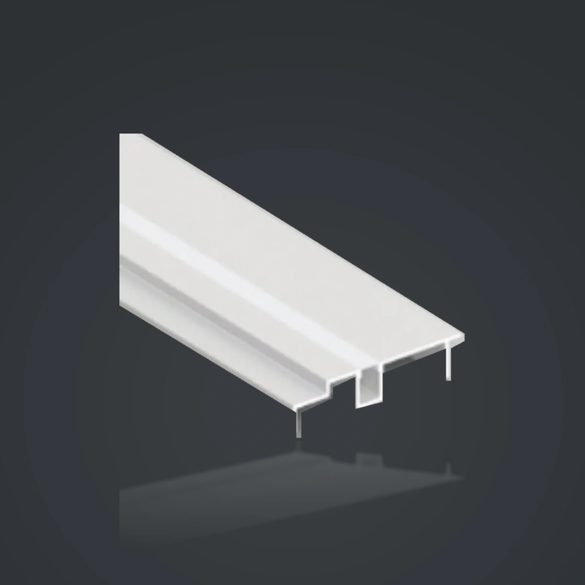 LSH-100 Double-Step Ceiling LED Aluminum Profile showing a stepped trim face with a central light chamber