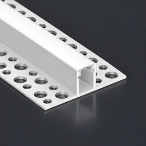LSH-1013DD double-wing plaster-in LED aluminum channel with perforated fixing flange