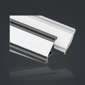 LSH-140 LED Cornice Aluminum Profile showing a curved or shaped cornice face with an integrated light chamber