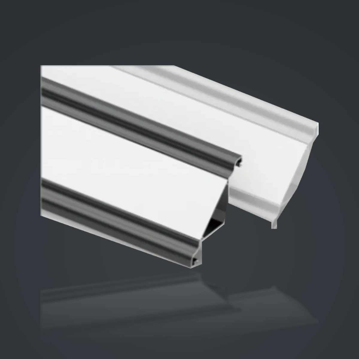 LSH-140 LED Cornice Aluminum Profile showing a curved or shaped cornice face with an integrated light chamber