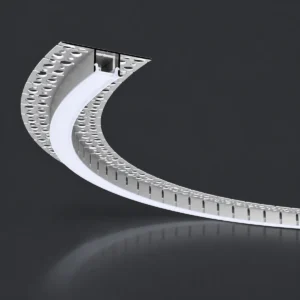 Silver LSH-1513DW bendable LED aluminum profile, 15×13mm, shown in a curved configuration