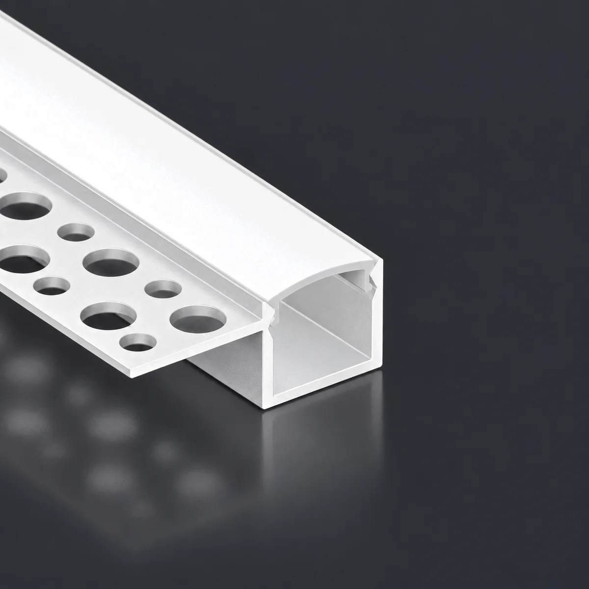 LSH-1513SU single-wing plaster-in LED aluminum channel with perforated fixing flange