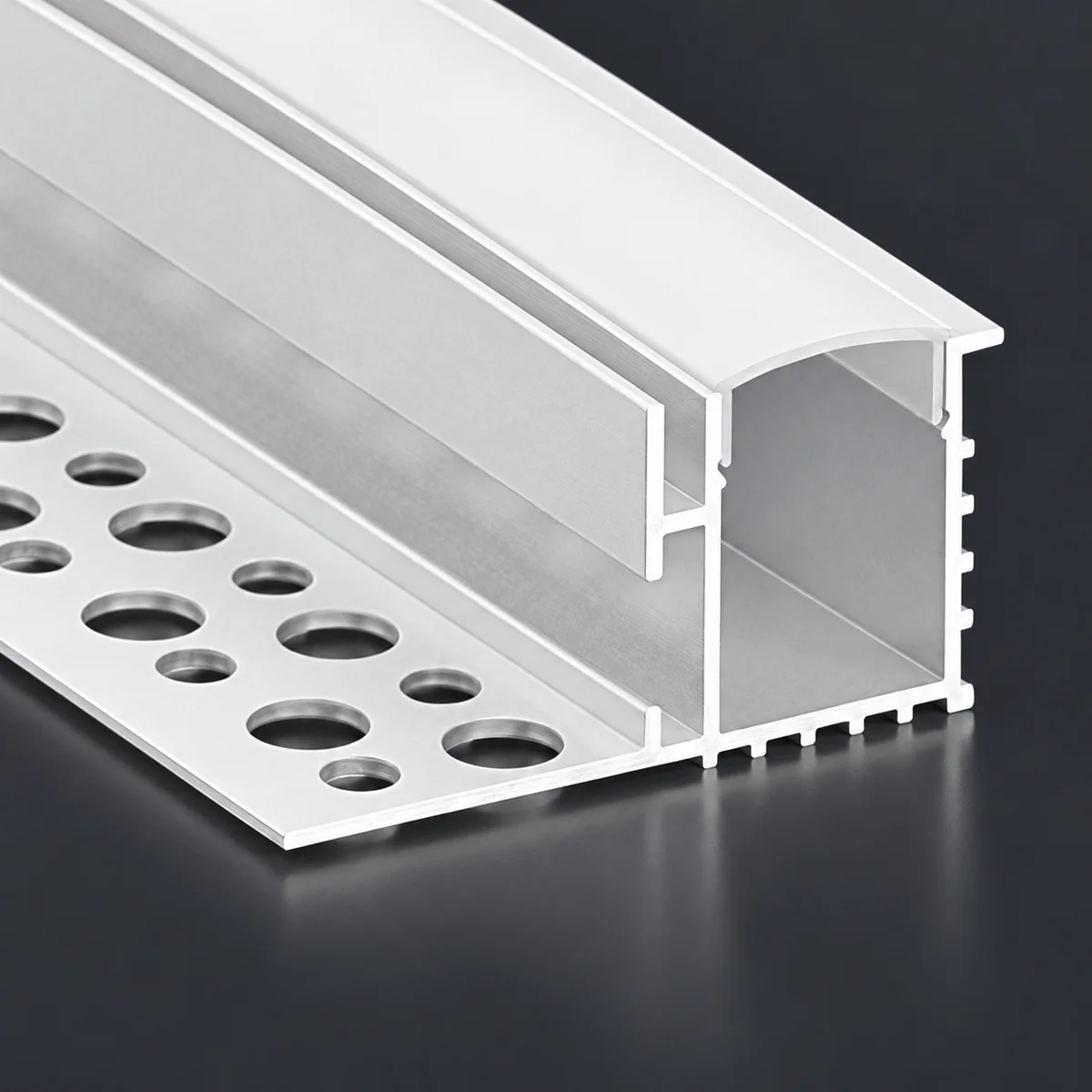 LSH-2418 single-wing plaster-in LED aluminum channel with perforated fixing flange