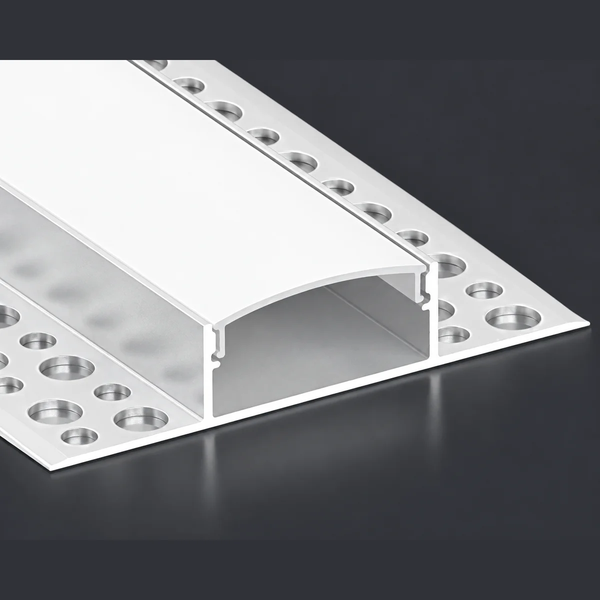 LSH-3013DD double-wing plaster-in LED aluminum channel with perforated fixing flange