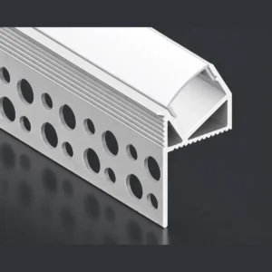 LSH-3520 angled plaster-in LED aluminum channel with perforated fixing flange