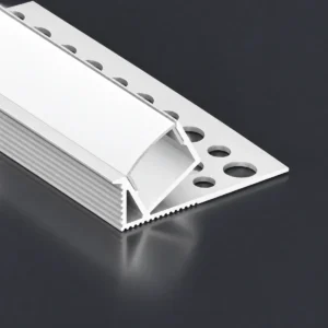 LSH-4018 angled plaster-in LED aluminum channel with perforated fixing flange