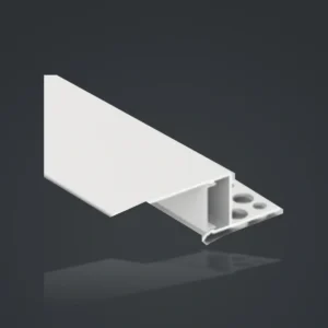 LSH-5020 Ceiling Edge LED Aluminum Profile – Lower-Flange Version showing a straight return with a discrete light chamber