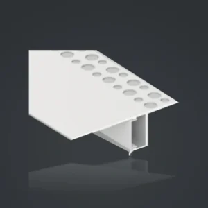 LSH-5020 Ceiling Edge LED Aluminum Profile – Upper-Flange Version showing a straight return with a discrete light chamber