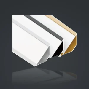 LSH-60 Ceiling Corner LED Aluminum Profile showing an angular corner trim shown with alternative surface colors