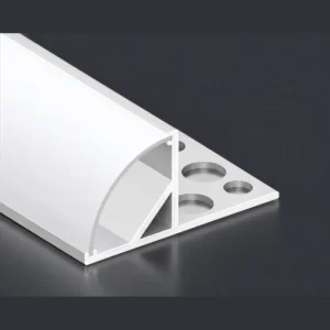LSH-601C curved-face plaster-in LED aluminum channel with perforated fixing flange