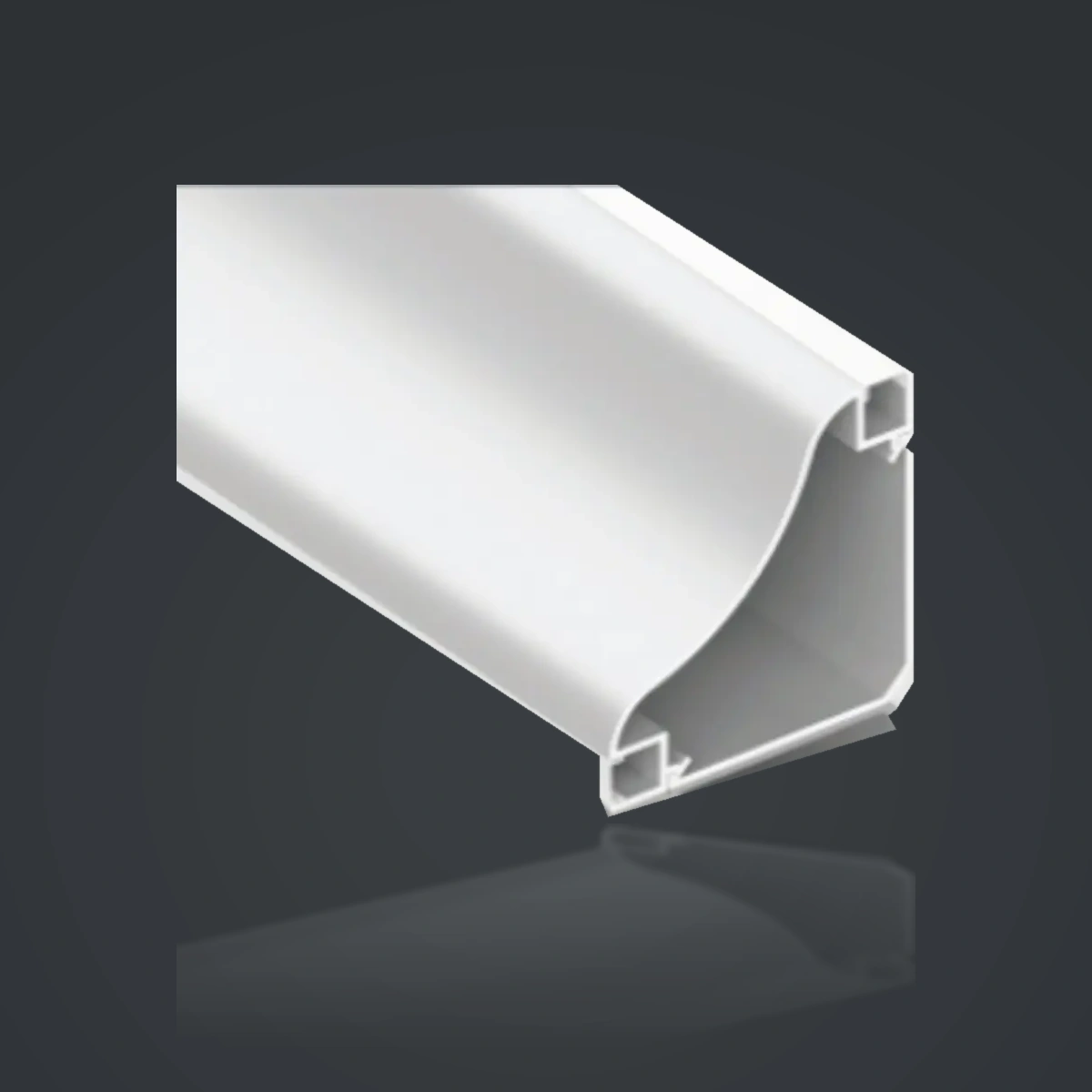LSH-6969 Dual-Channel LED Cornice Aluminum Profile showing two separate light-chamber positions within one shaped section