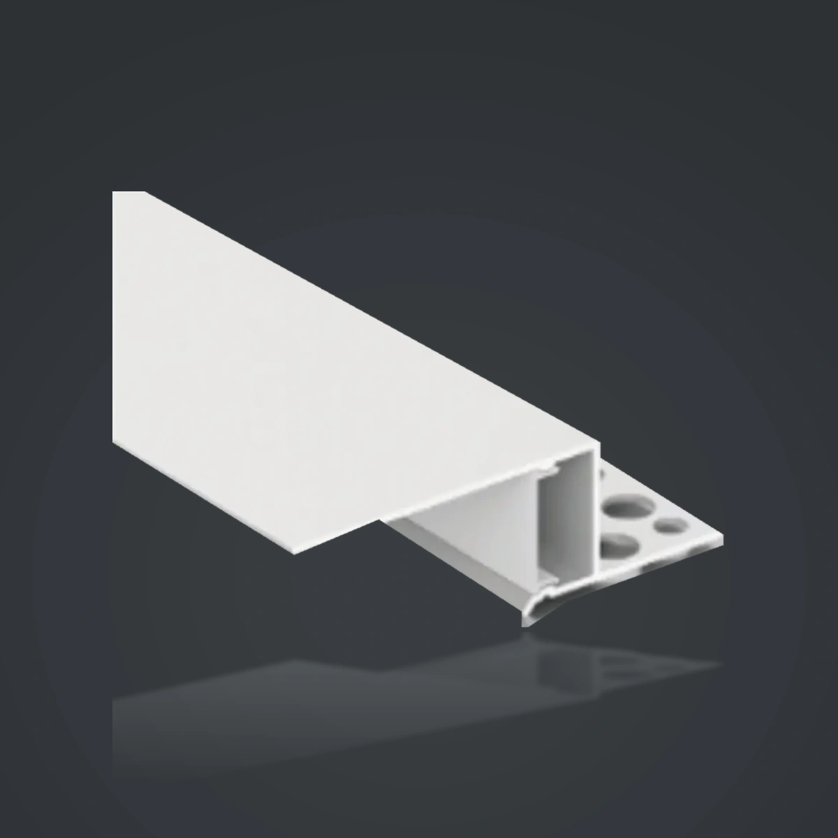 LSH-7021 Ceiling Edge LED Aluminum Profile – Lower-Flange Version showing a straight return with a discrete light chamber