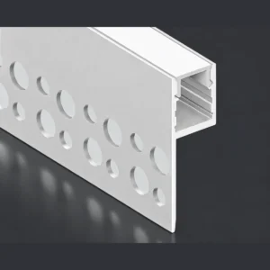 LSH-703 vertical-wing plaster-in LED aluminum channel with perforated fixing flange