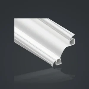 LSH-7070 Dual-Channel LED Cornice Aluminum Profile showing two separate light-chamber positions within one shaped section
