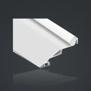 LSH-7532 Angled LED Cove Lighting Profile – Slim-Flange Version showing an angled architectural section with a low-profile light chamber