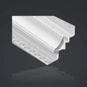 LSH-9595 Dual-Channel LED Cornice Aluminum Profile showing two separate light-chamber positions within one shaped section